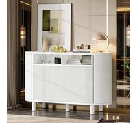 Aparador moderno Blanc - Rangement multifonction, Portes pleines Design, Pieds ajustables, meuble compact Pour Hall, Couloir et séjour