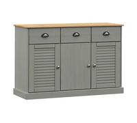 Aparador - mueble de almacenamiento con cajones madera maciza pino gris 113x40x75 cm es1846