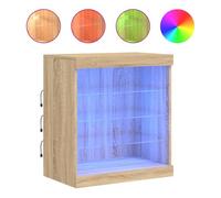Aparador - mueble de almacenamiento con luces led roble sonoma 60,5x37x67 cm es2084