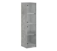Aparador - mueble de almacenamiento con puertas de vidrio gris hormigón 35x37x142 cm es2133