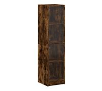 Aparador - mueble de almacenamiento con puertas de vidrio roble ahumado 35x37x142 cm es2137