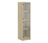 Aparador - mueble de almacenamiento con puertas de vidrio roble sonoma 35x37x142 cm es2139