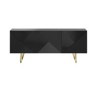 Aparador negro y dorado 3 puertas 160 cm OZEN