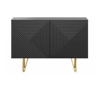 Aparador negro y metal dorado 2 puertas 107 cm OZEN