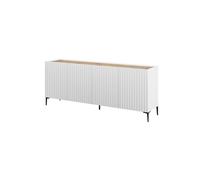 Aparador nora y 4 puertas blanco y natural y madera para salón moderno mueble auxiliar de almacenaje - homekit