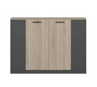 Miroytengo Aparador Oficina Estudio NibisEstilo Industrial Roble Sonoma y Antracita 160 cm