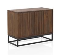 Aparador Pequeno 2Pts Laminadas Madera Maciza De Mango, Base Metal