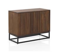 Aparador pequeño 2pts madera maciza de mango laminada, base de metal