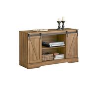 Aparador recibidor con puerta corrediza de granero armario de almacenamiento mueble para entrada 120 x 40 x 70 cm fsb60-br sobuy