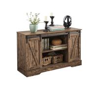 SoBuy Mueble Recibidor Aparador Estrecho - Mueble Almacenaje con Puerta Corrediza de Granero y Estantes Ajustables - Auxiliar Cocina Salón Comedor - 120x40x70cm FSB60-N