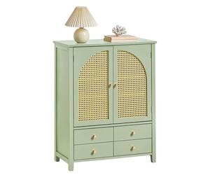 Aparador recibidor mueble de entrada con 2 puertas y 4 cajones 70 x 34 x 90 cm verde fsb72-gr sobuy 70 cm