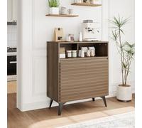 Aparador rústico moderno para comedor y entrada - Estantes ajustables y 2 puertas - Buffet organizador compacto ideal para cocina y estación de café - Madera sólida - Diseño versátil para el hogar