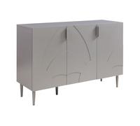 [en.casa] Aparador Starvili para Comedor 3 Puertas con Tiradores Decorativo Mueble de Salón con 4 Compartimentos Cerrados Mueble Auxiliar para Cocina MDF Metal 75 x 115 x 38 cm - Gris