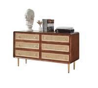 Aparador tipo buffet Aparador de ratán de madera maciza, seis cajones, cajón de entrada, almacenamiento for el hogar, vestidor de dormitorio, gabinete de almacenamiento Mueble independiente