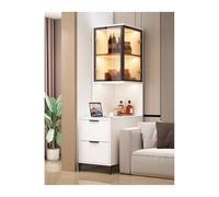 Aparador tipo buffet Mesa auxiliar for sofá, aparador de pizarra, armario lateral, armario extraíble, librería con hendidura, almacenamiento en esquina, luz de lujo Mueble buffet(40x80x170cm,Left)