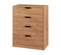 Aparador varkaus con 4 cajones mdf 90x70x40 cm - roble [en.casa]