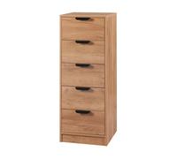[en.casa] Cajonera para Salón Mueble Versátil Aparador con 5 Cajones de Estilo Atemporal para Dormitorio Sala de Estar Recibidor MDF 108 x 40 x 40 cm - Roble