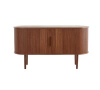 Aparador vintage de madera oscura de nogal con 2 puertas correderas 138 cm EPIC