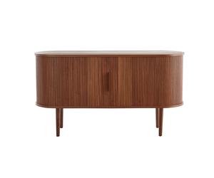 Aparador vintage de madera oscura de nogal con 2 puertas correderas 138 cm EPIC