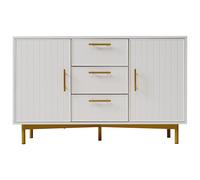 Aparador y Cómoda Elegante con 2 Puertas y 3 Cajones Blanco