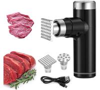 Aparato Eléctrico Para Ablandar Carne, Máquina Manual Para Con 2 Cabezales De Martillo Desmontables Acero Inoxidable, 6 Niveles Ajustables, Utensilio Cocina(Black)