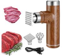 Aparato Eléctrico Para Ablandar Carne, Máquina Manual Para Con 2 Cabezales De Martillo Desmontables Acero Inoxidable, 6 Niveles Ajustables, Utensilio Cocina(Brown)