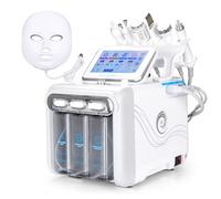 Aparato facial 7 en 1 con oxígeno y agua | Dispositivo hidra-facial profesional con máscara LED, limpieza profunda y dermoabrasión para tratamientos de spa en el hogar