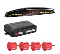 Aparcamiento asistido Kit De Sensor Aparcamiento Car Parktronic Pantalla Radar Monitor Marcha Atrás Sistemas Detección Monitores Para Punto Ciego Control Distancia(Red)