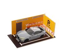 Aparcamiento De Modelos De Coches - Escena De Exposición De Modelos De Coches | Escena De Garaje De Exposición De Modelos De Vehículos De PVC 1/32 Para Niños