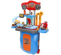 Aparcamiento en la ciudad 2 en 1 con 3 coches metálicos y maletín portátil (47x24x66 cm) speed & go