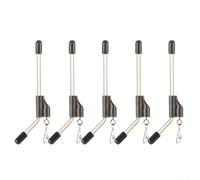 Aparejo de alimentación antienredos para pesca de carpa, pluma de metal PVC Leger con clip de cambio rápido, 7/10/12/15 cm Aparejo terminal negro plateado (A)