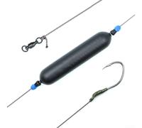Aparejo de gancho de agua dulce para pescadores de carpas de lubina con anillo giratorio de línea trenzada PE de 1,0 mm y configuración de contrapeso dual (8#)