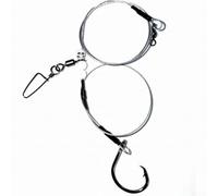 Aparejo de pesca de acero inoxidable de 3 pies con gancho circular y características antimordeduras para tiburones, caballa y pesca de caza (gancho #16)