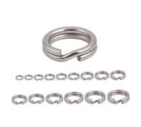 Aparejos de pesca doble Split Snap Conector con anillo dividido de acero inoxidable para uso de cebo duro y señuelo (6,5 mm)