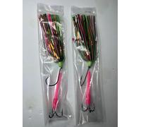 Aparejos de pesca para pesca de salmón y trucha, de 4 pulgadas, UV y brillo, para tándem/torneo, King Chinook COHO Lake Trout, Lake Michigan, Ontario (2 fundas para moscas, sandía)