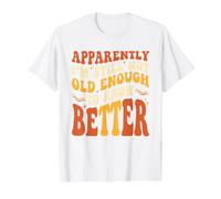 Aparentemente No es lo Suficientemente Viejo Saber Mejor Divertido Retro Sarcástico Camiseta gráfica económica, Hombre, Blanco, S