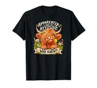 Aparentemente, Tengo una Actitud Funny Highland Sassy Cow Humor Camiseta gráfica económica