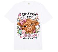 Aparentemente Tengo una Actitud Que conocía Highland Cow Farm Comfort Colors Adult Heavyweight T-Shirt