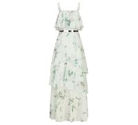 APART Fashion Apart Chiffonkleid aus Allover Bedrucktem Chiffon Vestido, Jade Multicolor, 44 Mujeres