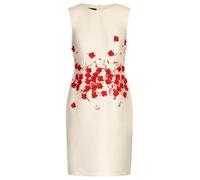 APART Fashion Apart Etuikleid mit Leuchtend Roten 3-d Blüten Vestido de cóctel, Crema-Rojo, 36 Mujeres