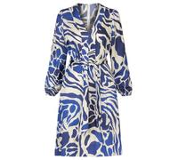APART Fashion Apart Kurzes Satinkleid mit Allover Druck Vestido, Azul Real-Crema, 44 Mujeres