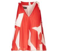 APART Fashion Apart Plisseetop aus Plissierten Chiffon, Allover Top Plisado, Rojo-Crema, 36 Mujeres
