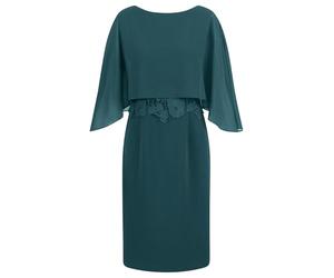 APART Fashion Kleid mit Chiffoncape Vestido de cóctel, Verde Oscuro, 38 Mujeres