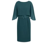 APART Fashion Kleid mit Chiffoncape Vestido de cóctel, Verde Oscuro, 40 Mujeres