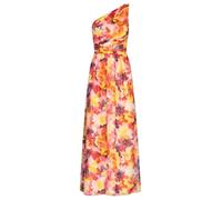 APART Fashion One-Shoulder Chiffonkleid Vestido, Pink-Multicolor, 42 Mujeres