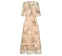 APART Fashion Vestido Midi Bordado, Nude-Multicolor, 44