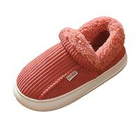 Apartamentos Para Mujeres Vestidas Cómodas Soporte Del Arco 2022 Mujeres Cubierta Del Tacón Otoño e Invierno Nuevos Zapatos De Algodón Antideslizante Calientes Zapatillas De Fantasía Manga, rojo