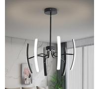 Aparte de iluminación de la Isla de Cocina Lineal de 6 Luces Candeliers clásicos, lámpara de Cocina Dimmbale LED, luz Colgante de Sputnik Dorado con Cuerpo de lámpara rotable para el Dormitorio de la