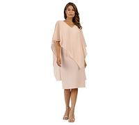 ApartFashion Vestido de Punto con Capa de Gasa Fiesta Formal, Rosa Claro, 38 para Mujer
