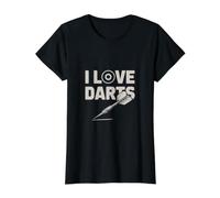 Apasionado Entusiasta de los Dardos I Love Darts Camiseta gráfica económica, Mujer, Negro, XL